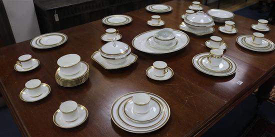 A matched part dinner service by Caulden & John Haddock, with gilt key pattern border